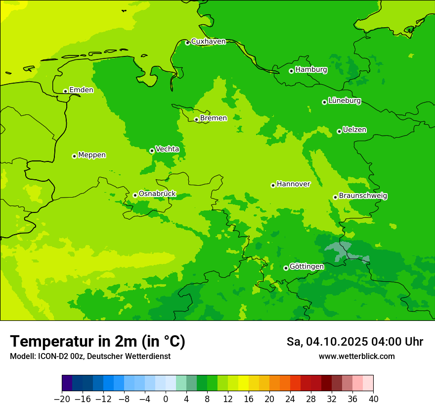 Modellkarten Temperatur