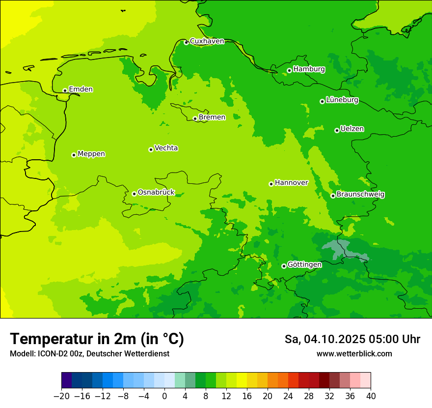 Modellkarten Temperatur
