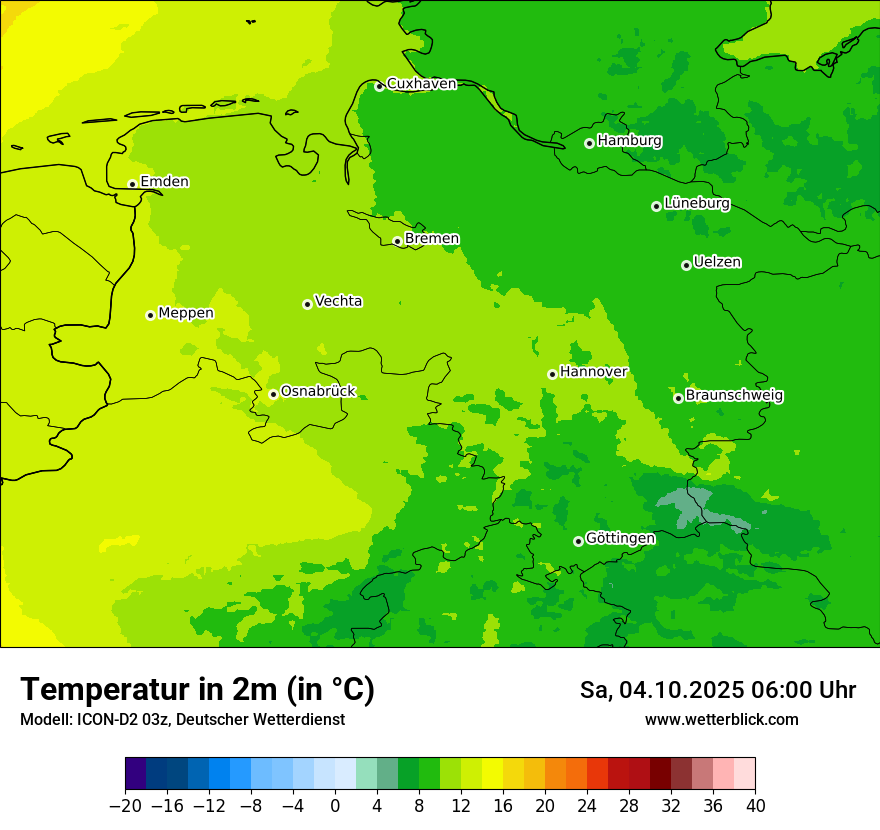 Modellkarten Temperatur
