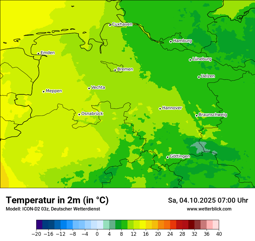 Modellkarten Temperatur