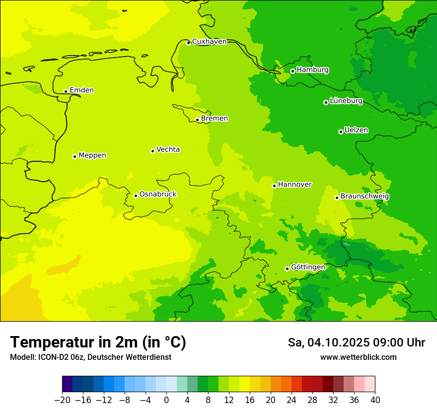 Modellkarten Temperatur