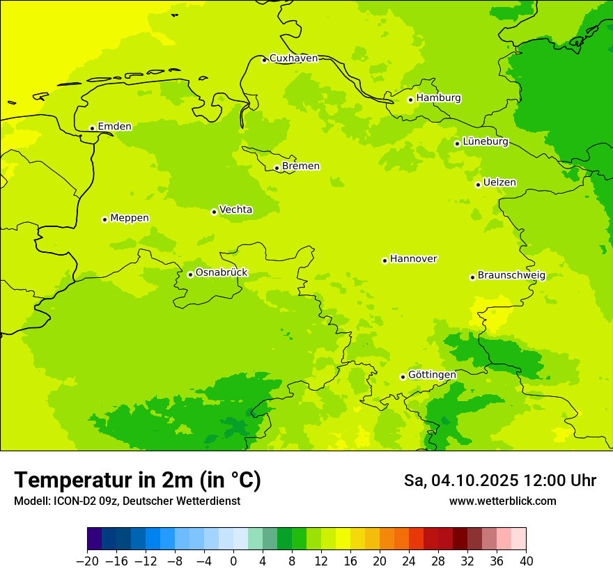 Modellkarten Temperatur