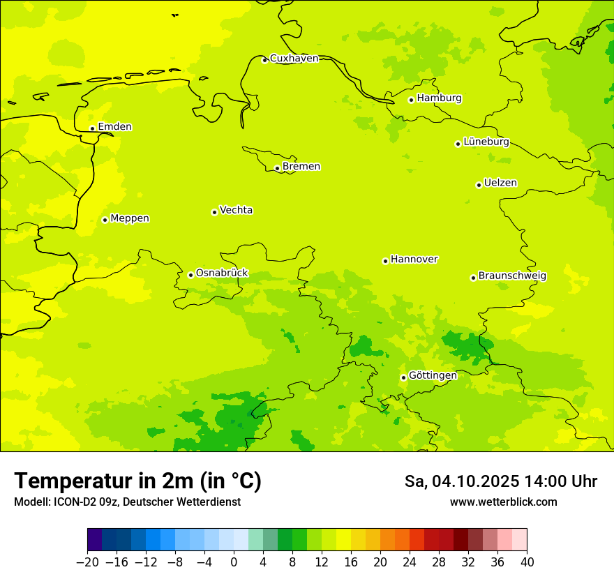 Modellkarten Temperatur