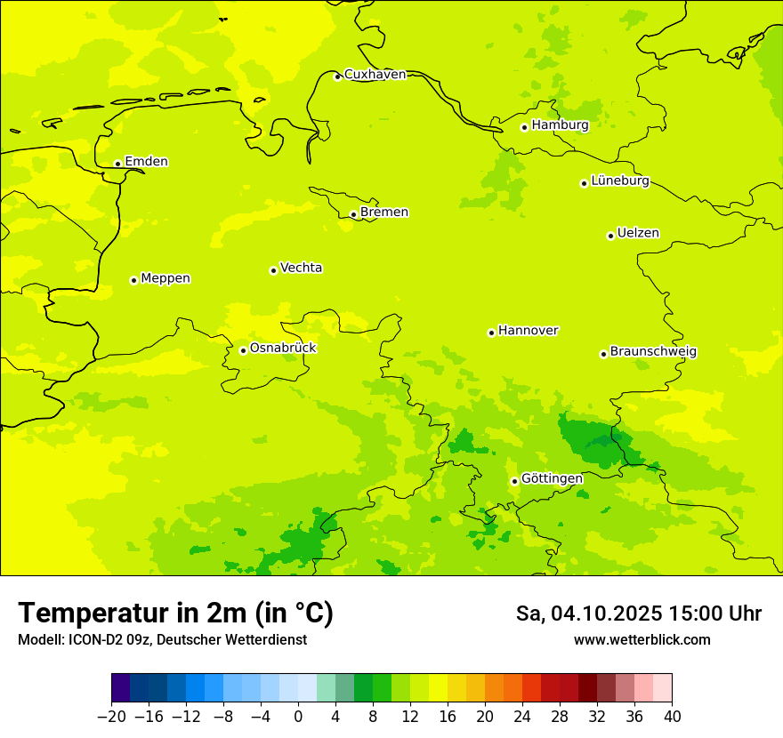 Modellkarten Temperatur