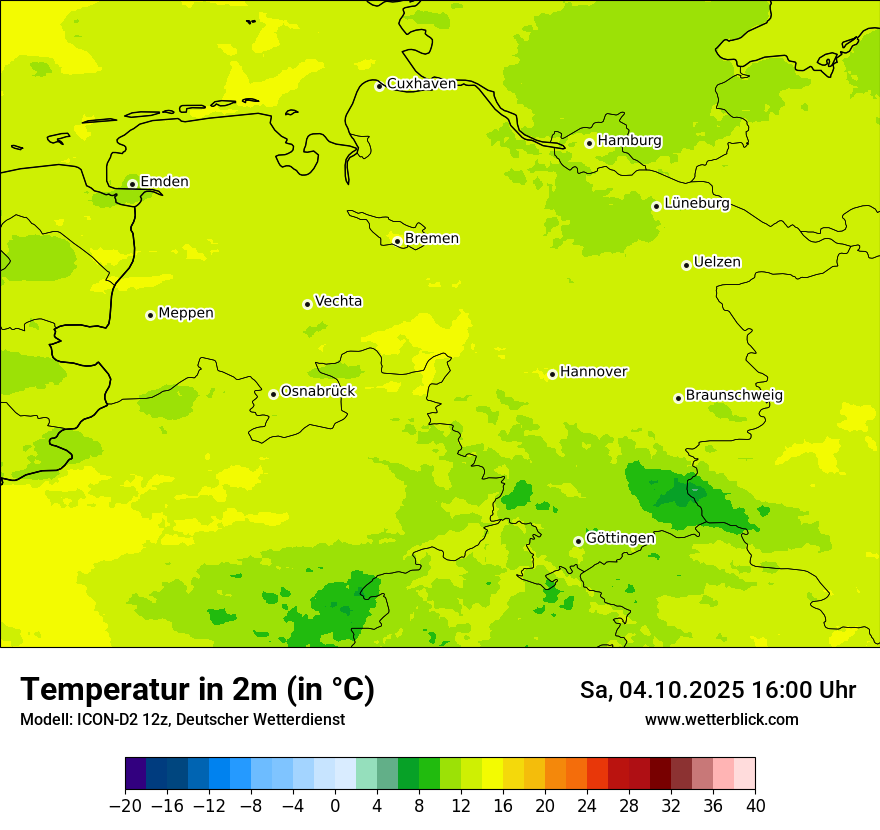 Modellkarten Temperatur