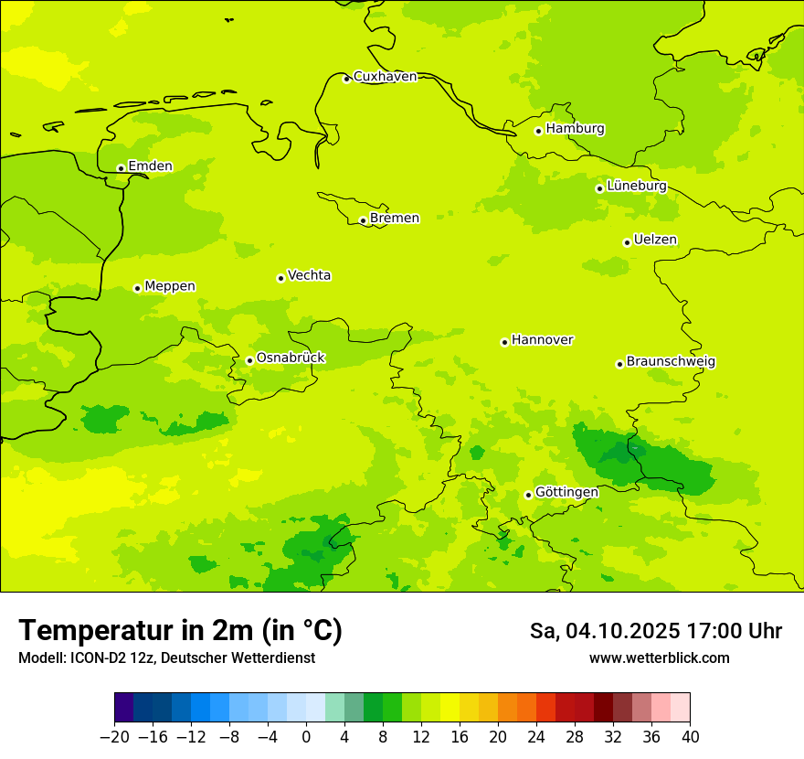 Modellkarten Temperatur