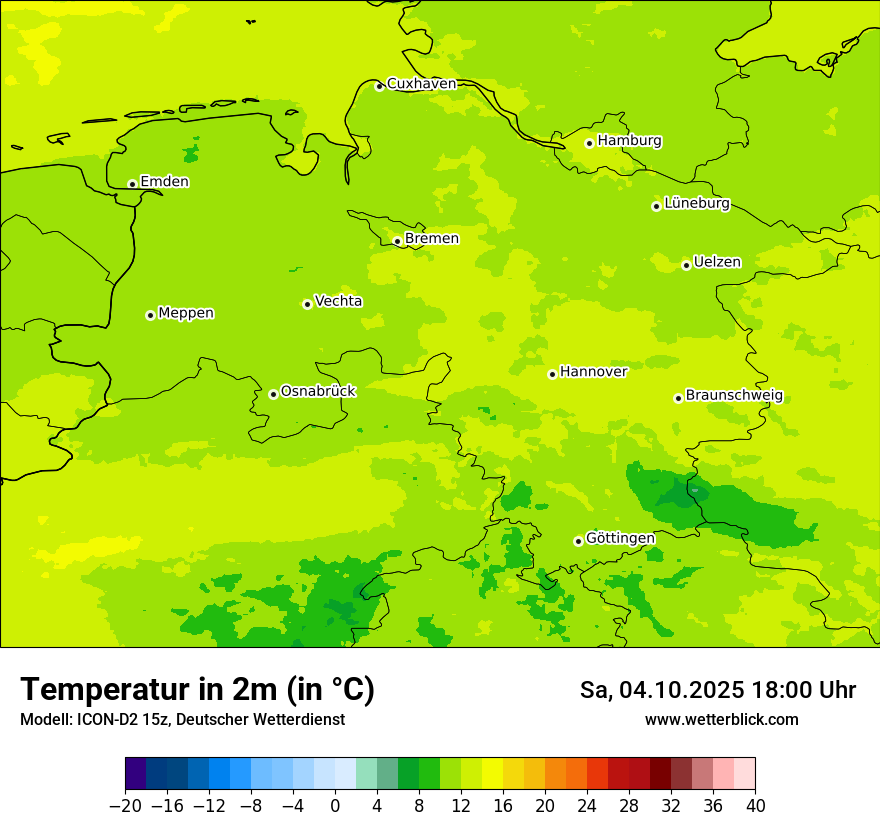 Modellkarten Temperatur