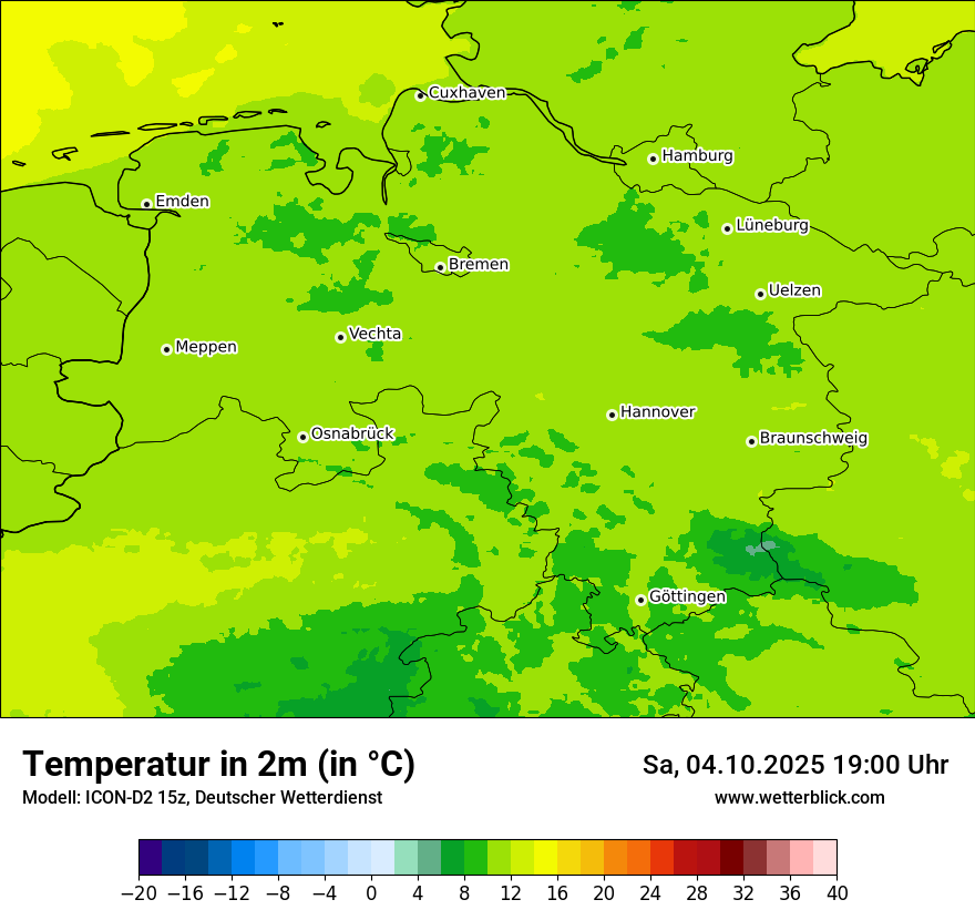 Modellkarten Temperatur