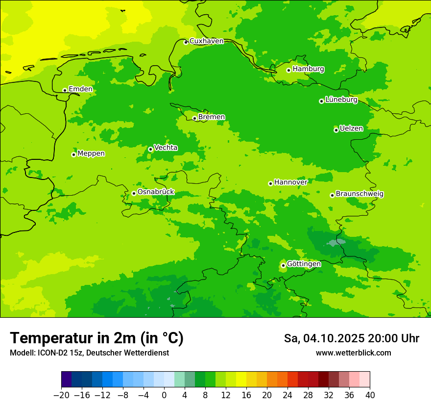 Modellkarten Temperatur