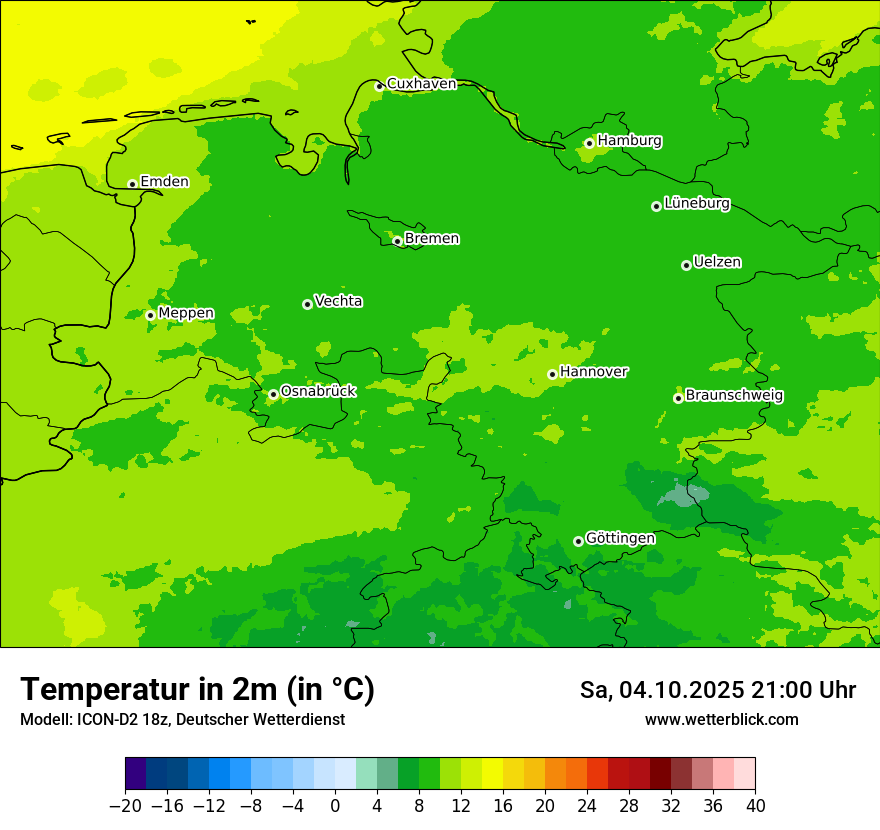Modellkarten Temperatur
