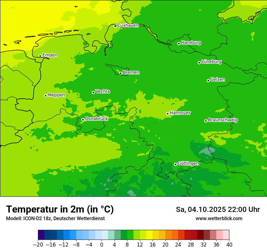 Modellkarten Temperatur