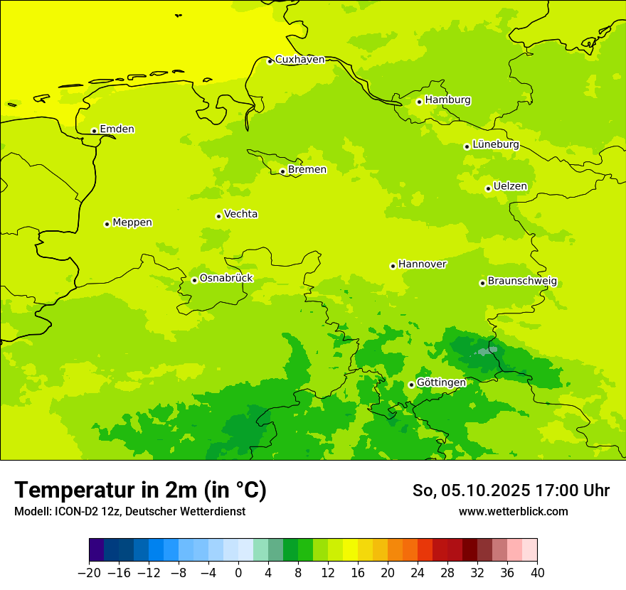 Modellkarten Temperatur