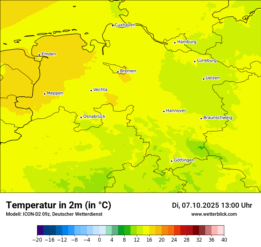 Modellkarten Temperatur