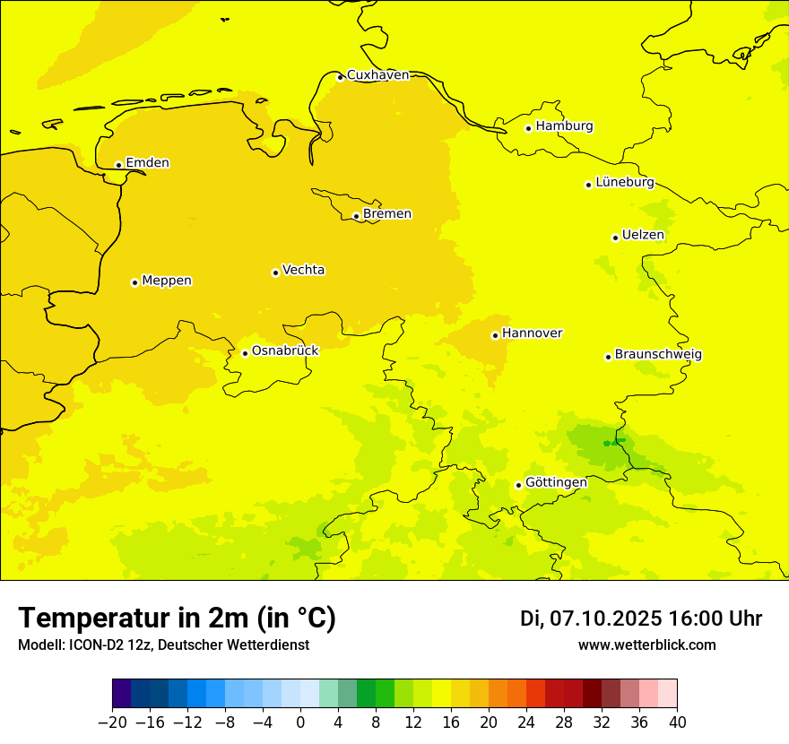 Modellkarten Temperatur