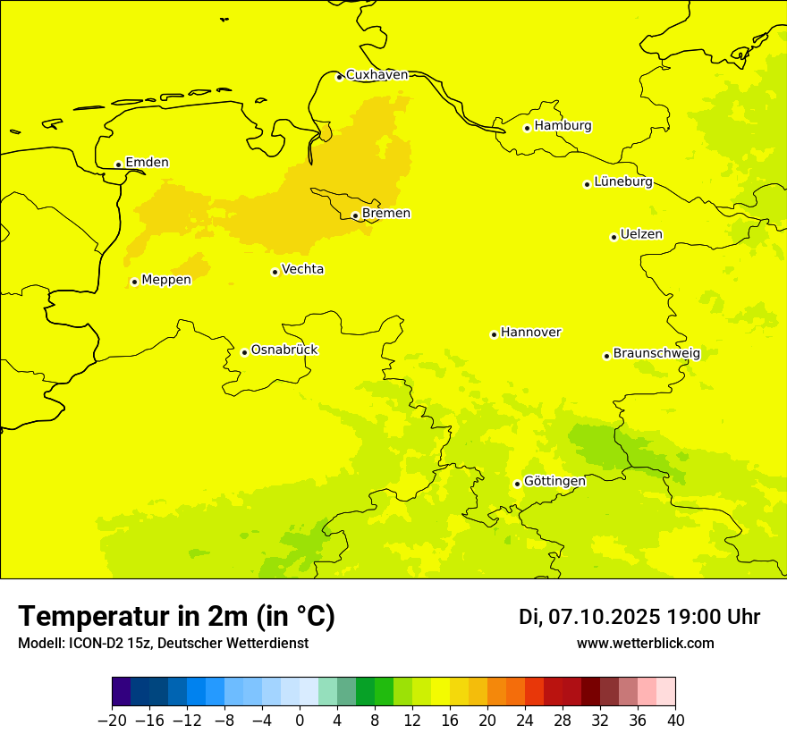 Modellkarten Temperatur