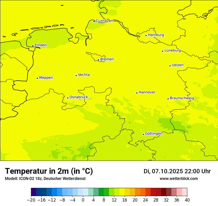 Modellkarten Temperatur