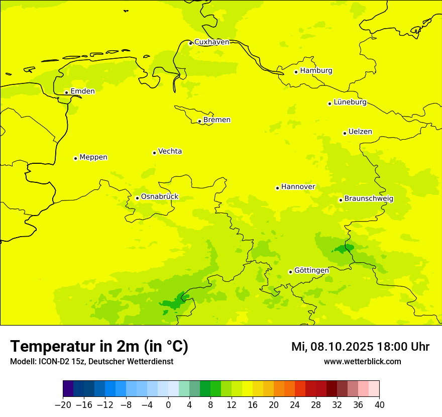 Modellkarten Temperatur