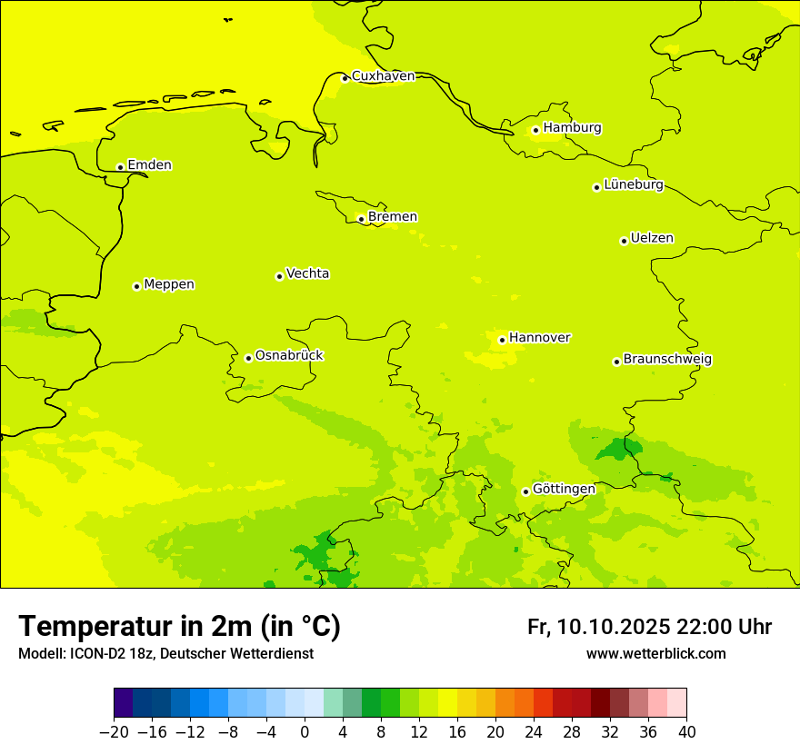 Modellkarten Temperatur