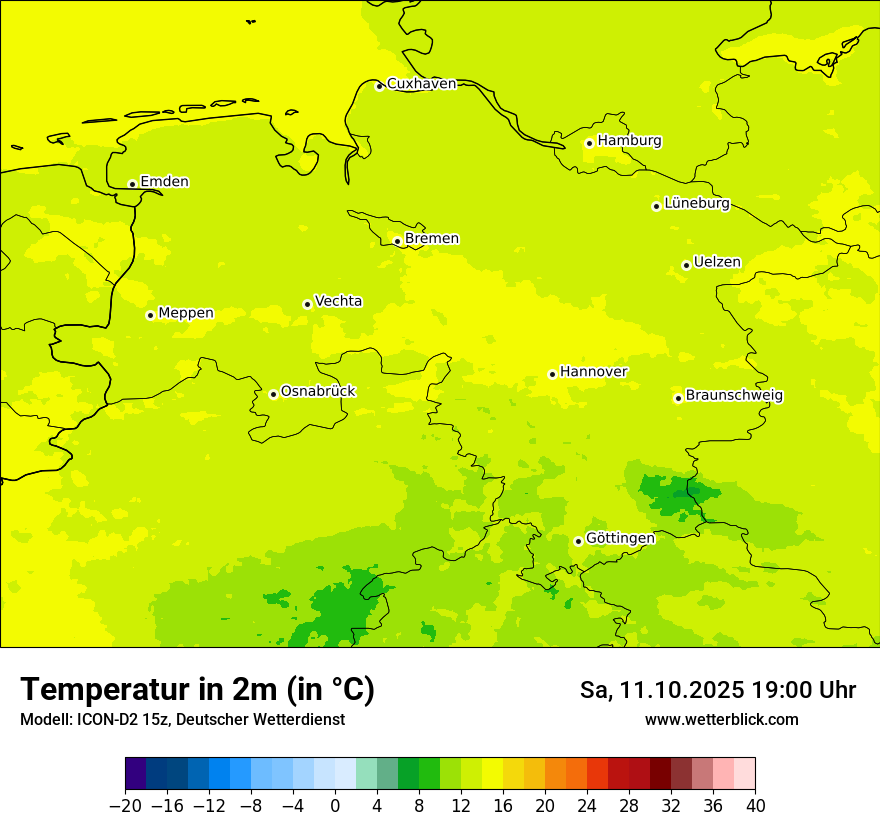 Modellkarten Temperatur