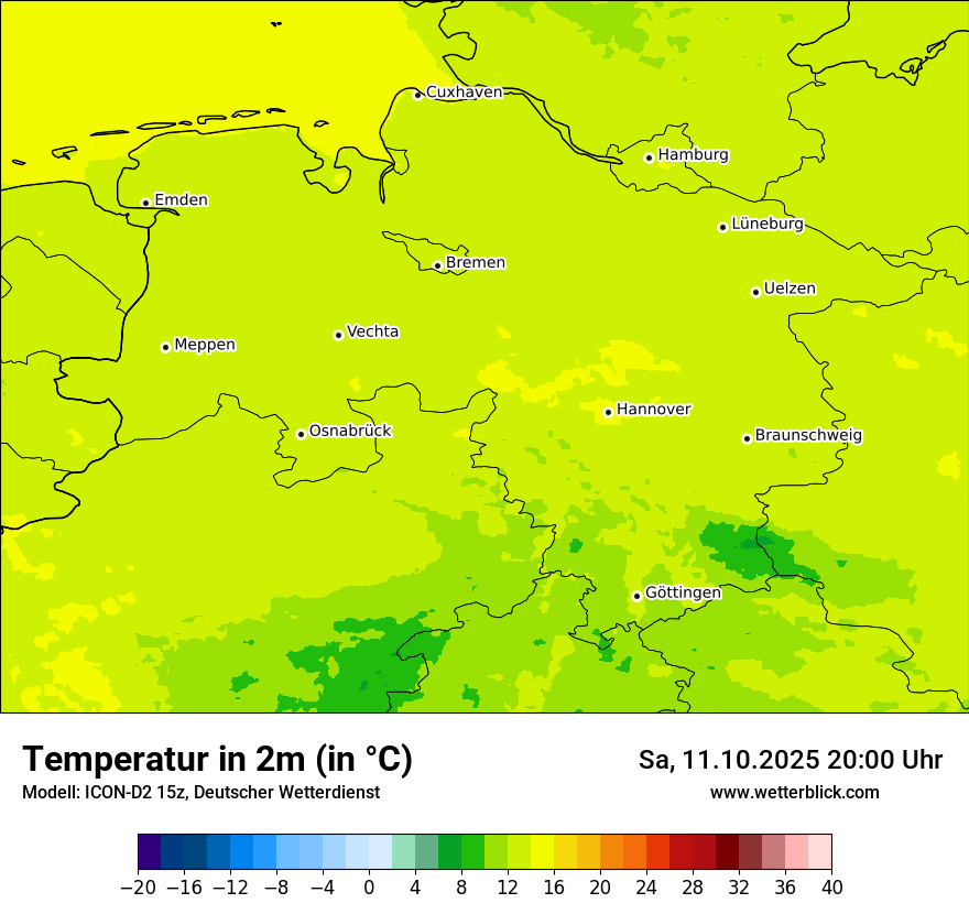 Modellkarten Temperatur