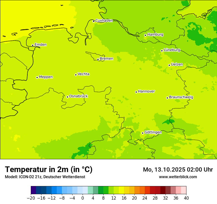 Modellkarten Temperatur