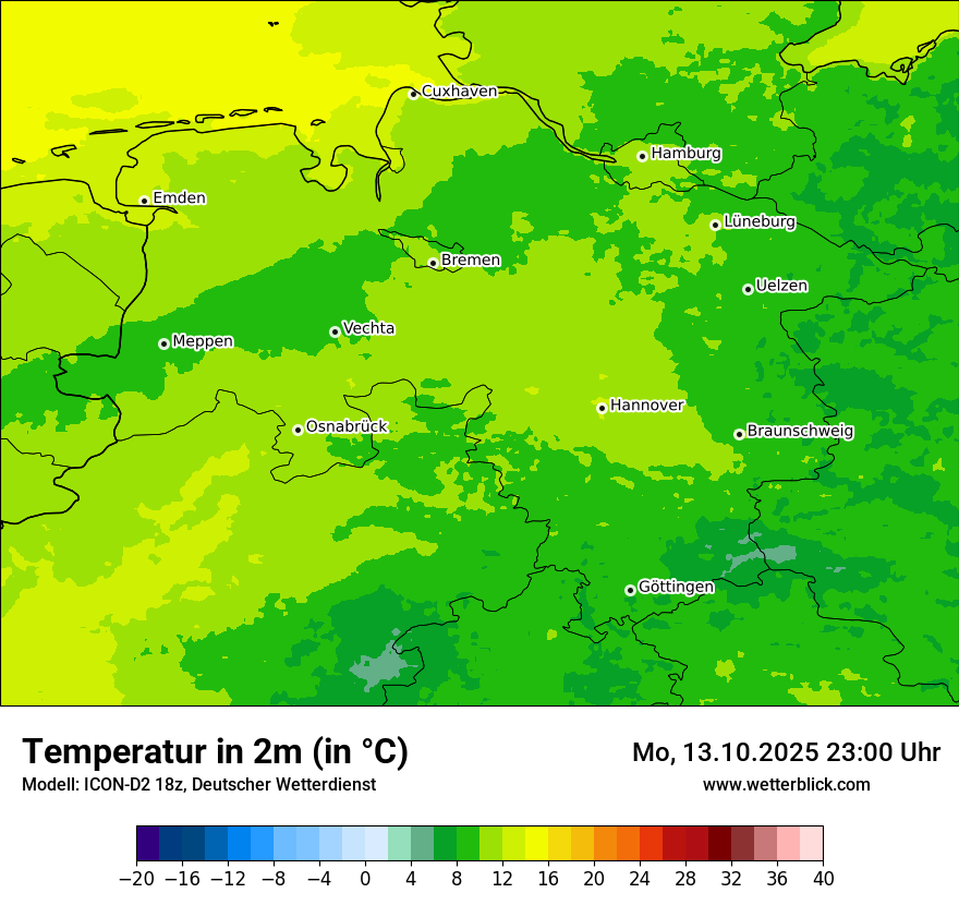 Modellkarten Temperatur