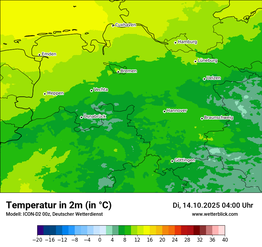 Modellkarten Temperatur