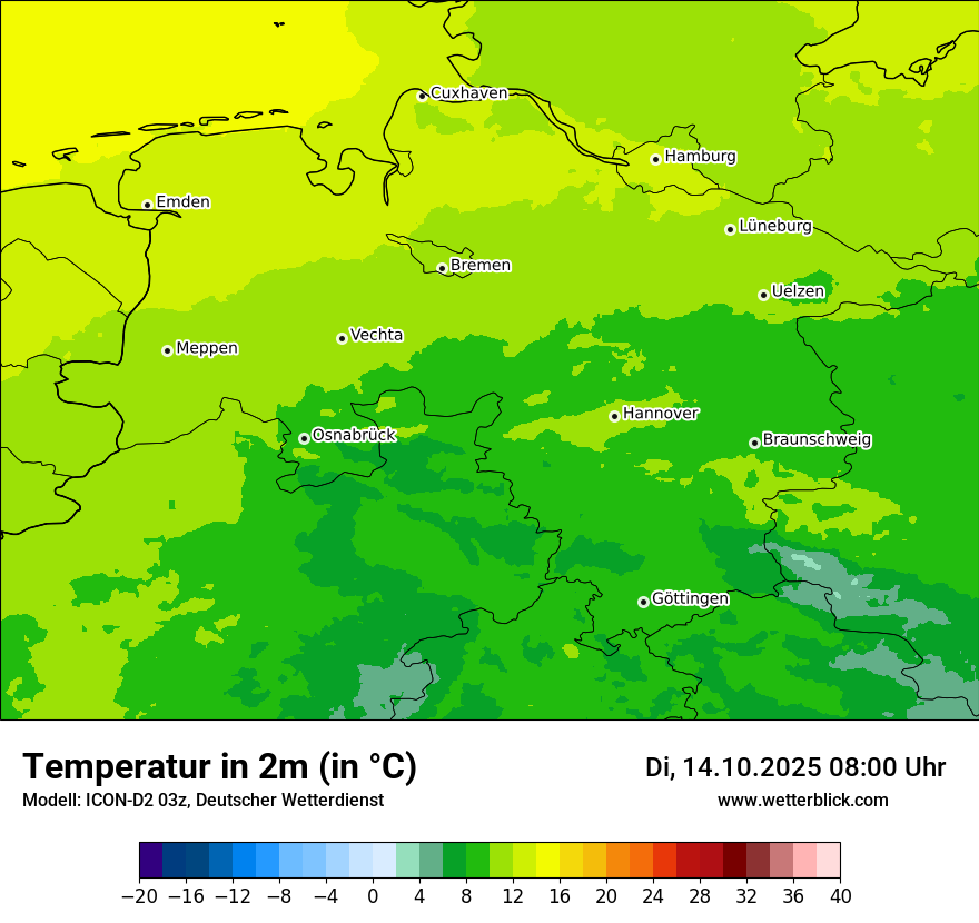 Modellkarten Temperatur
