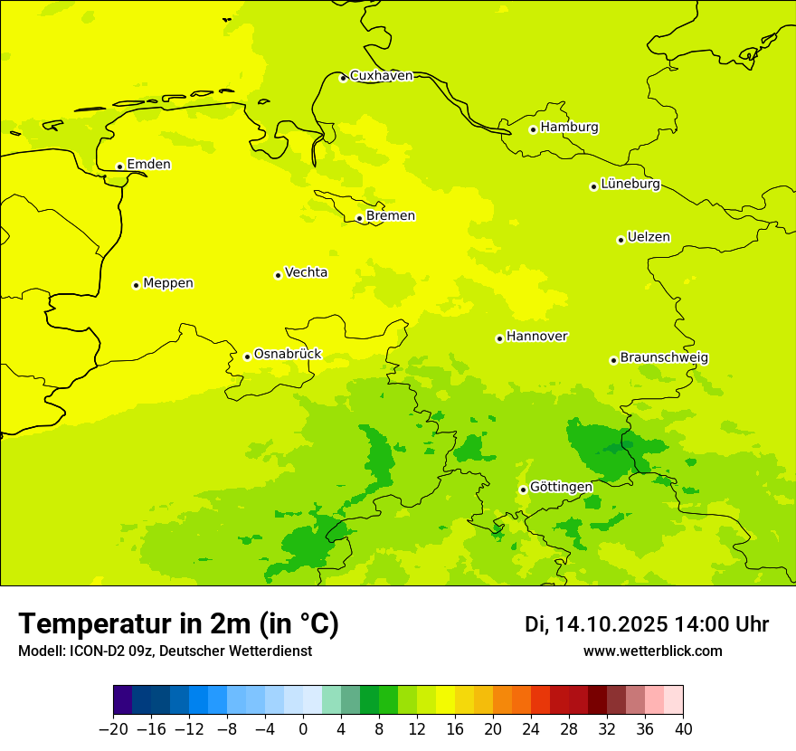 Modellkarten Temperatur