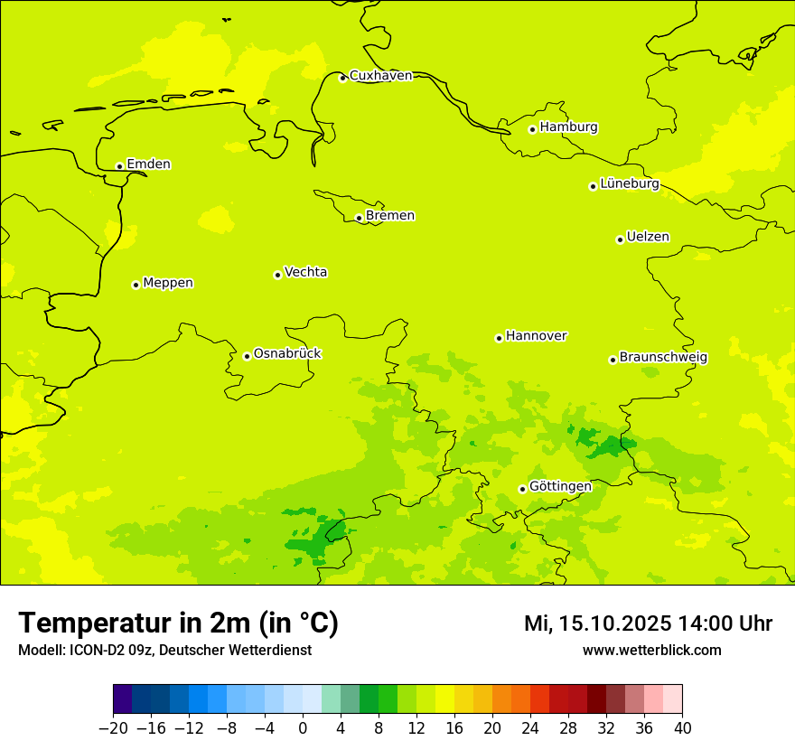 Modellkarten Temperatur