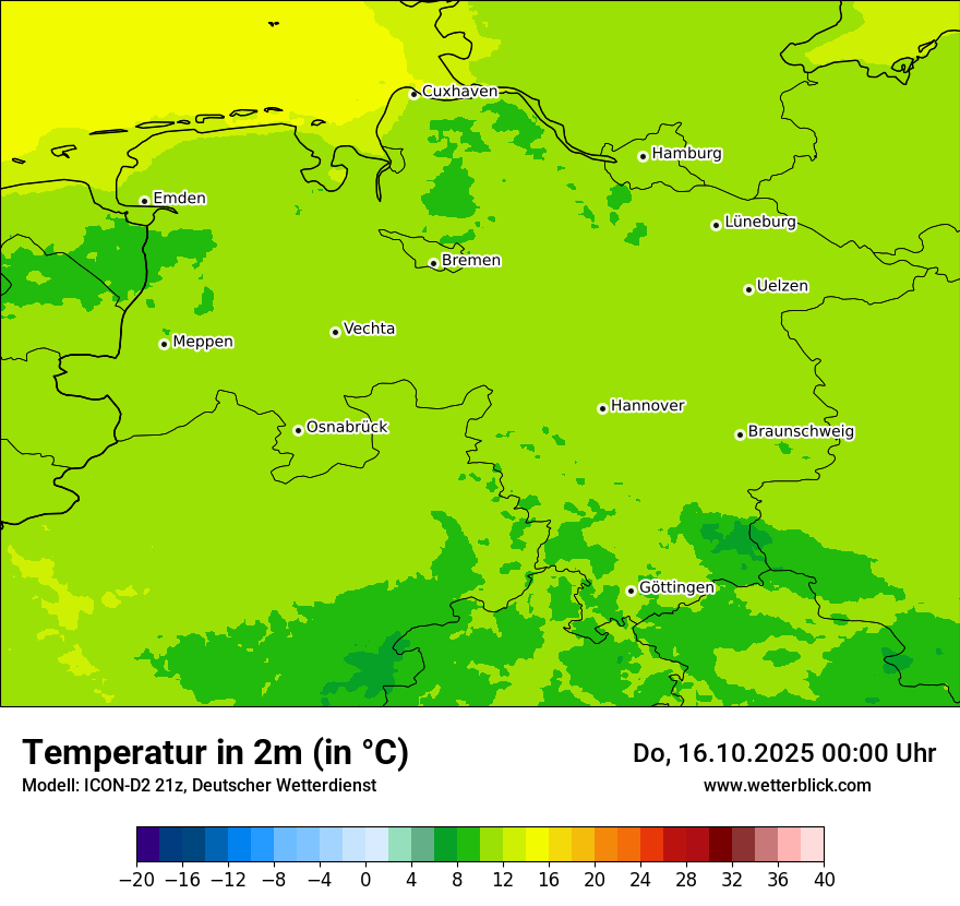 Modellkarten Temperatur