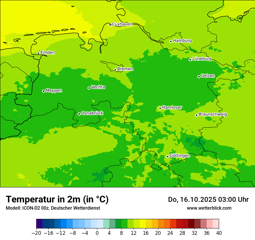 Modellkarten Temperatur