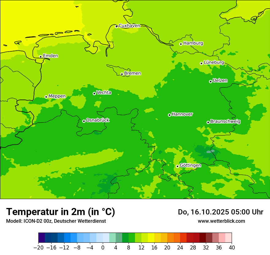 Modellkarten Temperatur