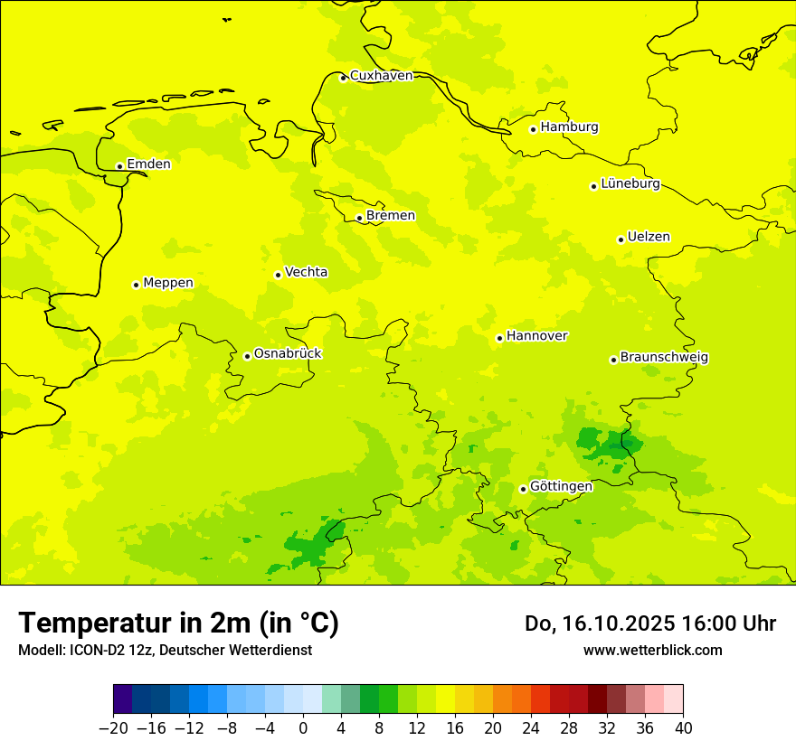 Modellkarten Temperatur