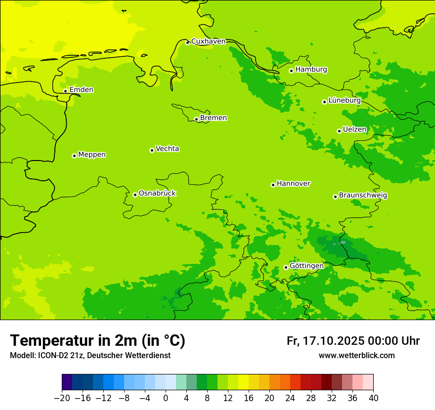 Modellkarten Temperatur