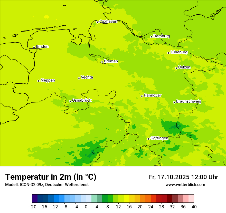 Modellkarten Temperatur