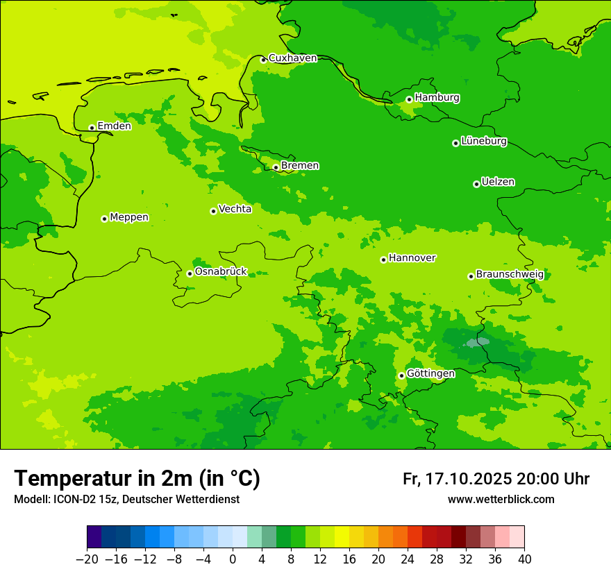Modellkarten Temperatur