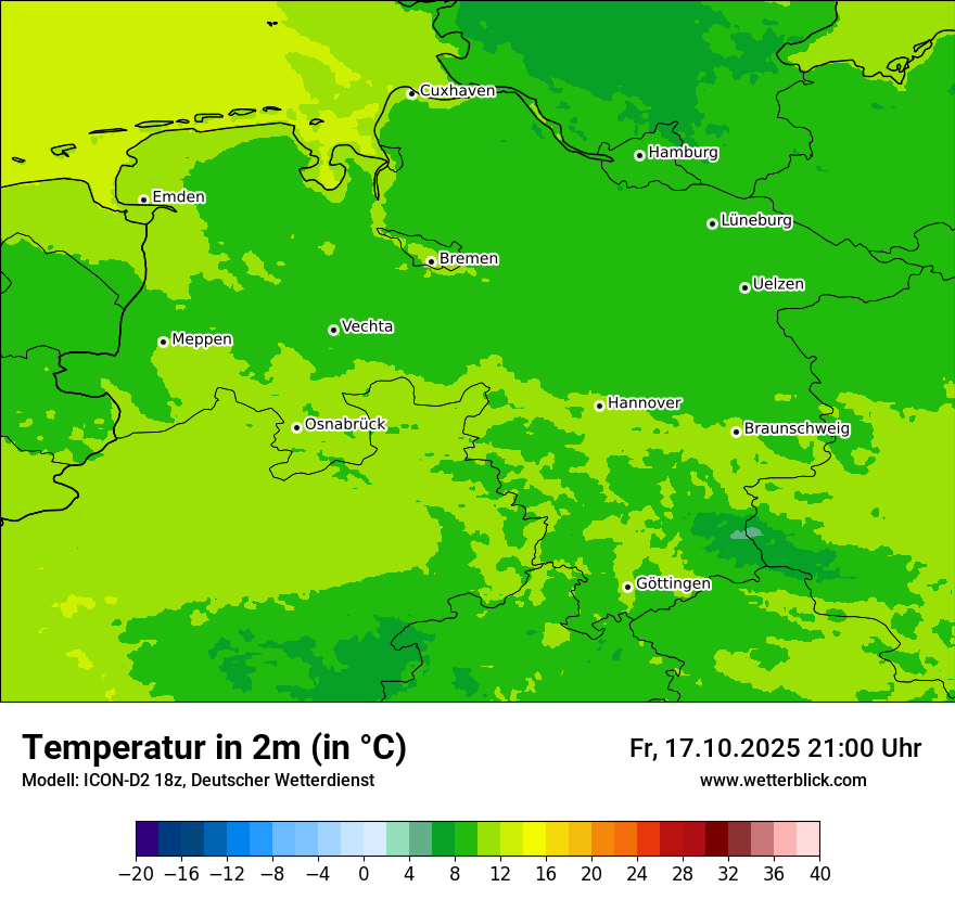 Modellkarten Temperatur