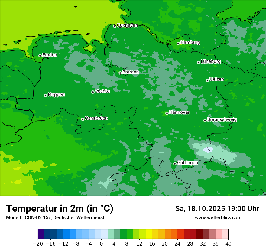 Modellkarten Temperatur