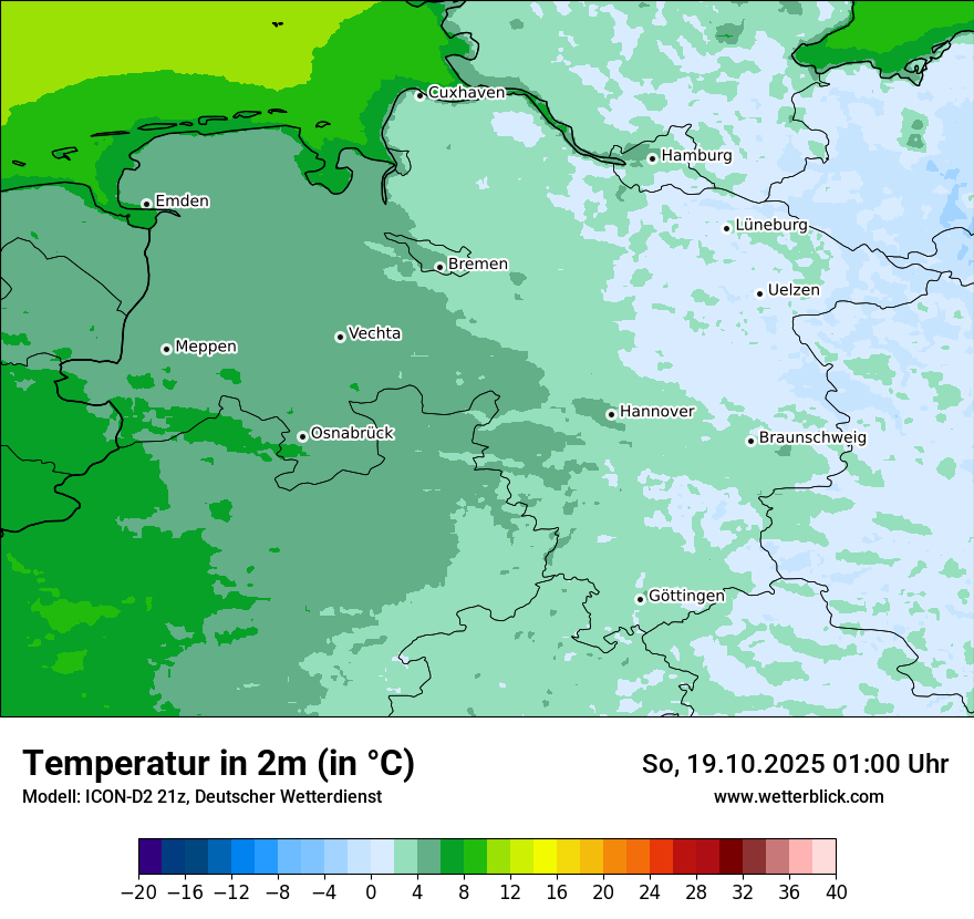 Modellkarten Temperatur