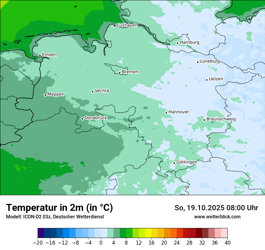 Modellkarten Temperatur