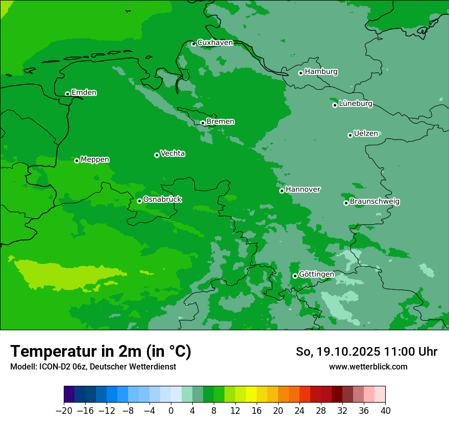 Modellkarten Temperatur