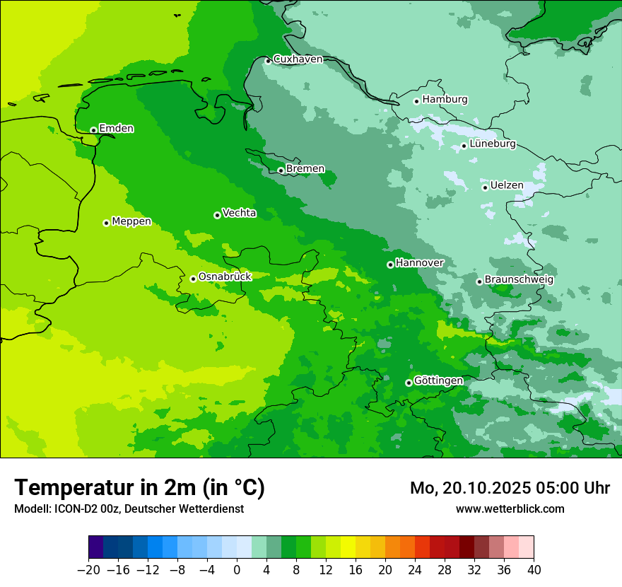 Modellkarten Temperatur