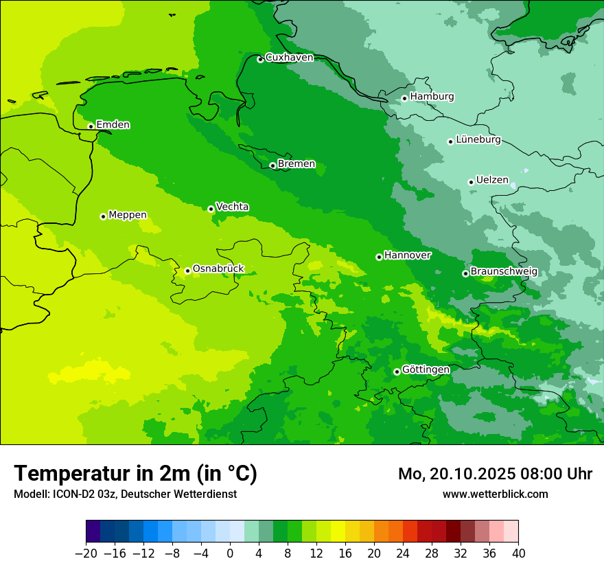 Modellkarten Temperatur