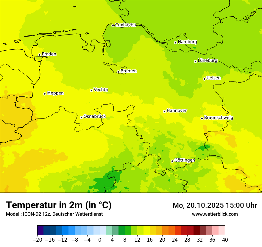 Modellkarten Temperatur