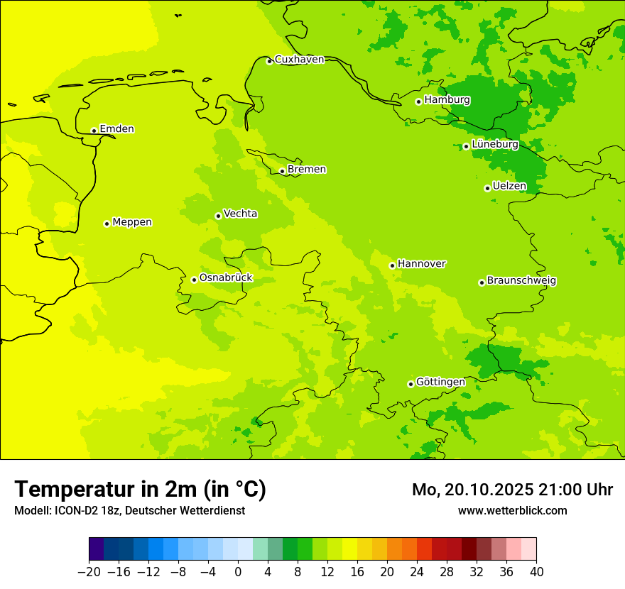 Modellkarten Temperatur