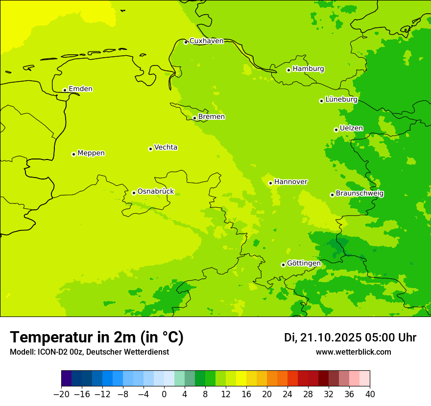 Modellkarten Temperatur