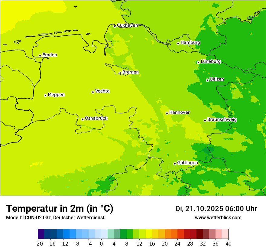 Modellkarten Temperatur