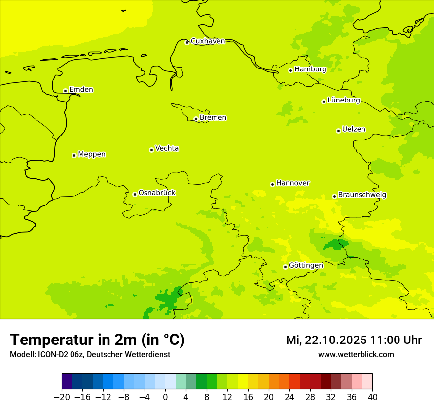 Modellkarten Temperatur