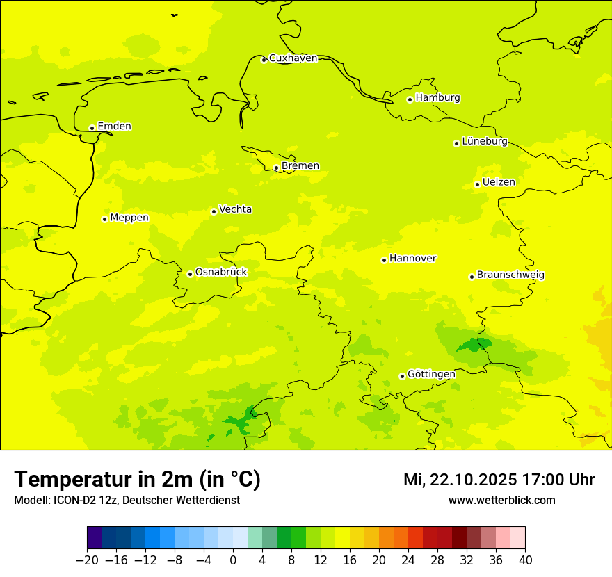 Modellkarten Temperatur